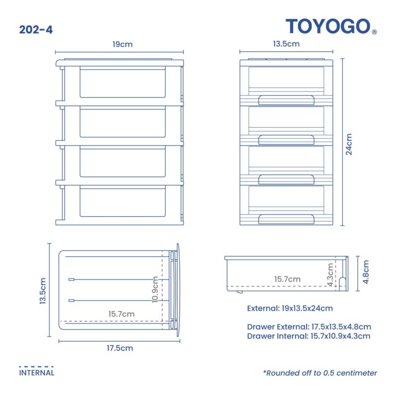 4 TIER MINI DRAWER (202-4) - Image 3