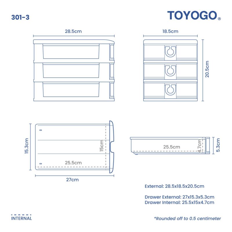 3 TIER A5 STATIONERY DRAWER (301-3) - Image 2