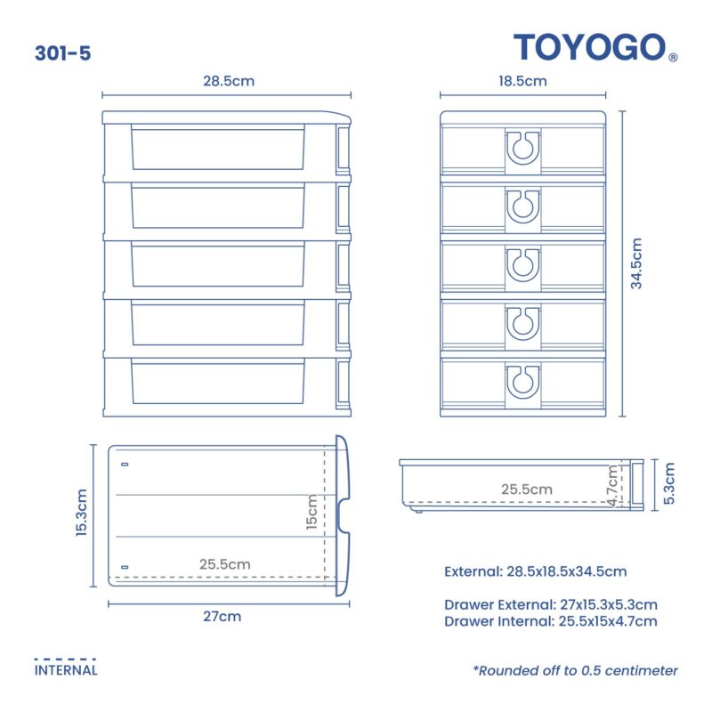 5 TIER A5 STATIONERY DRAWER (301-5) - Image 7