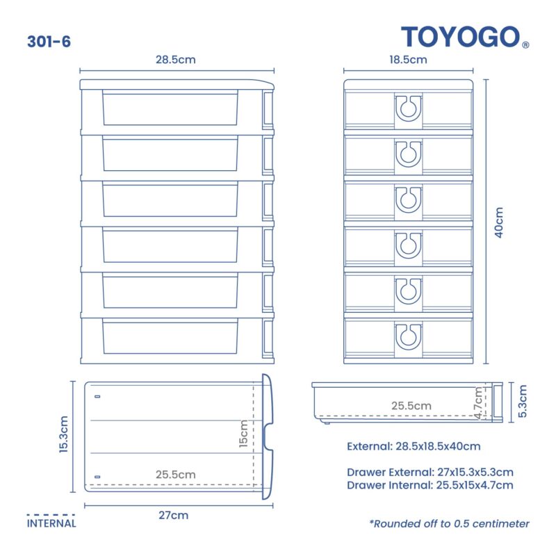 6 TIER A5 STATIONERY DRAWER (301-6) - Image 4