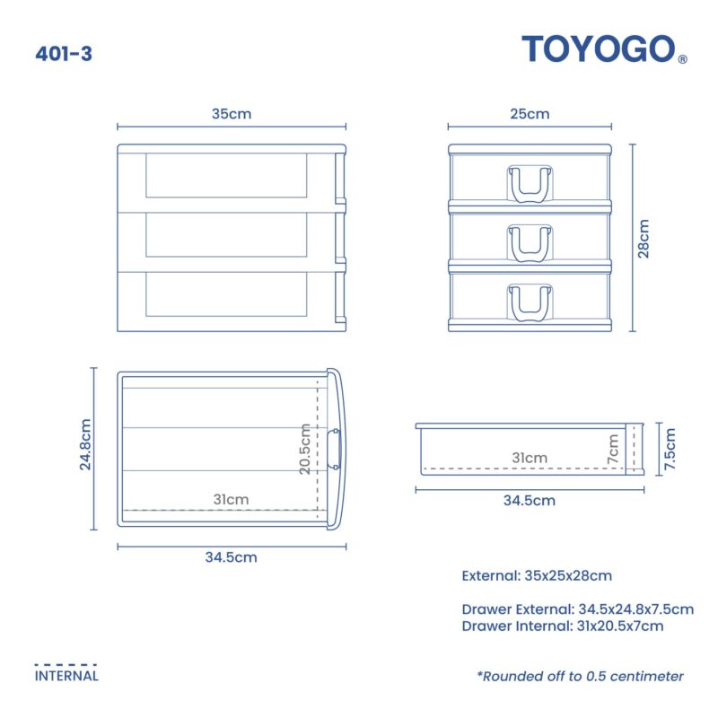 3 TIER 3S A4 DRAWER (401-3) - Image 6