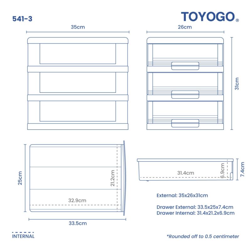 3 TIER MARINE A4 DRAWER (541-3) - Image 3