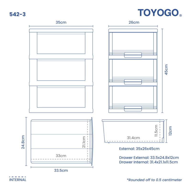 3 TIER MARINE A4 DRAWER (3B) (542-3) - Image 6