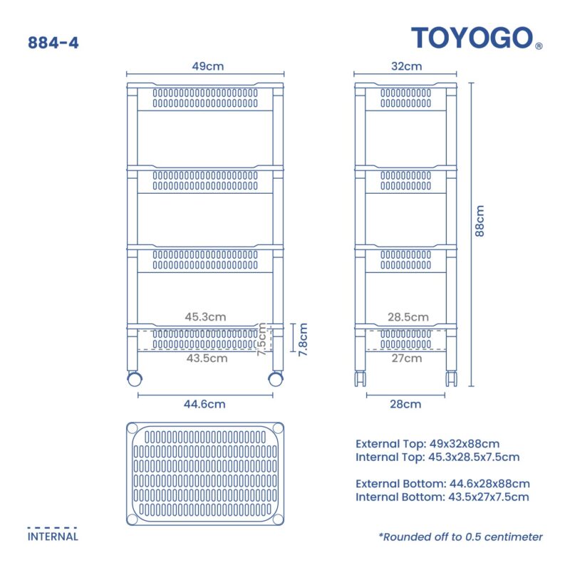 4 TIER BASKET TROLLEY (884-4) - Image 7