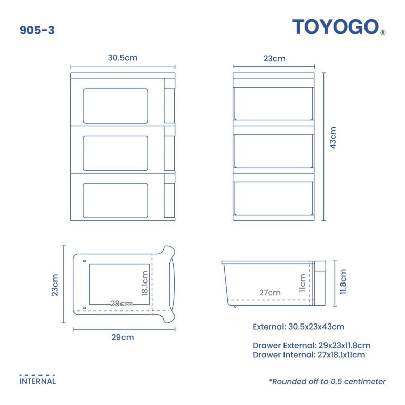 FUJI 3 TIER DRAWER (905-3) - Image 7